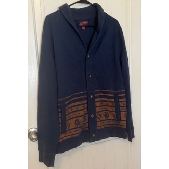 Men's Arizona Jean Shawl Collar Cardigan With Tribal Pattern XL - Picture 4 of 5